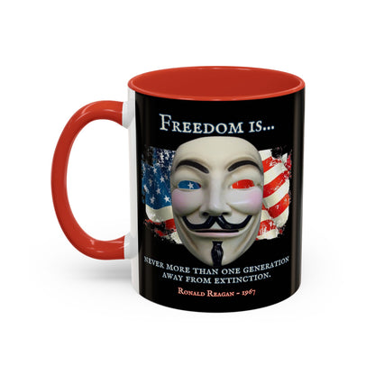 Ronald Reagan Freedom Vendetta Black Accent Mug by theGreenDragonTavern.shop