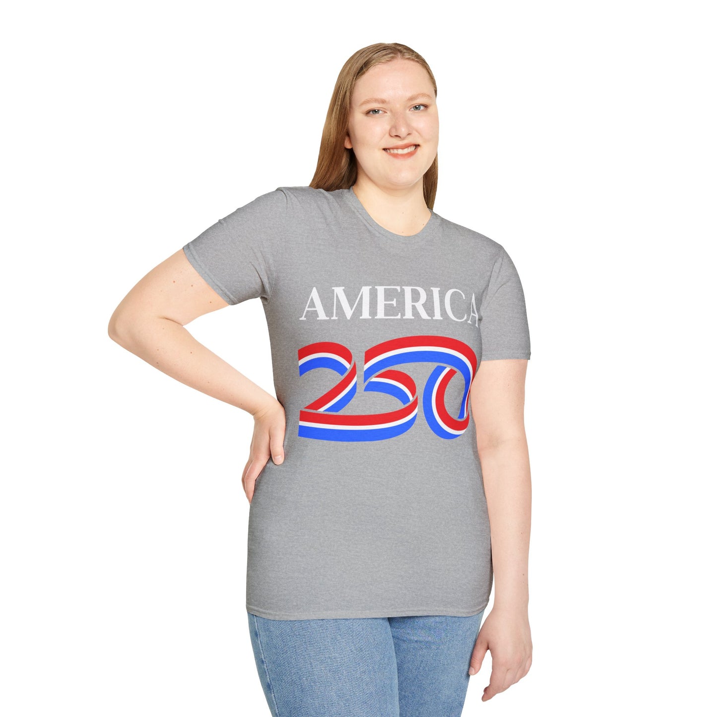 America 250 White font, Light colors, Unisex T-Shirt by theGreenDragonTavern.shop