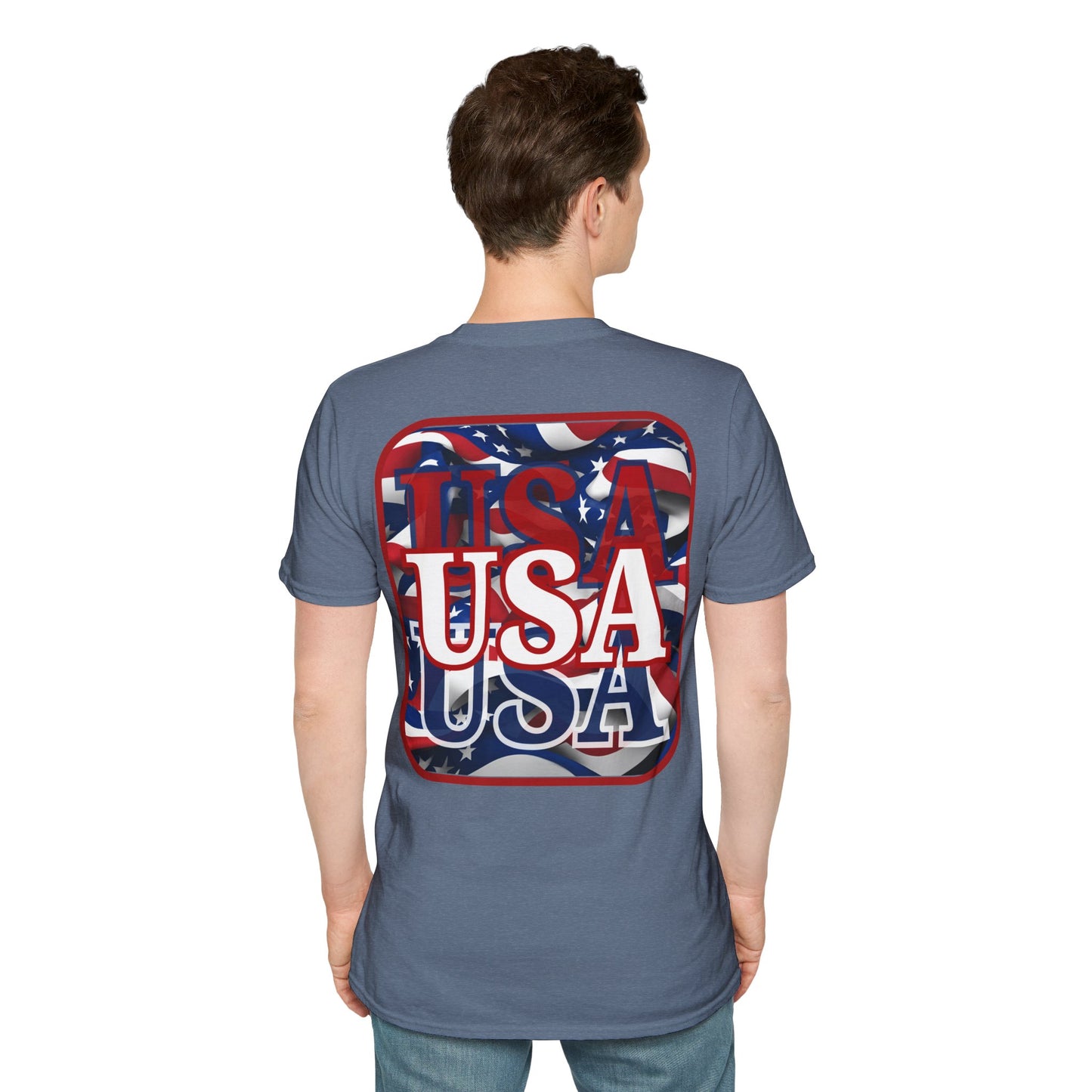 2-sided, Red WHITE and Blue USA Patriot Dark colors Unisex T-Shirt by theGreenDragonTavern.shop