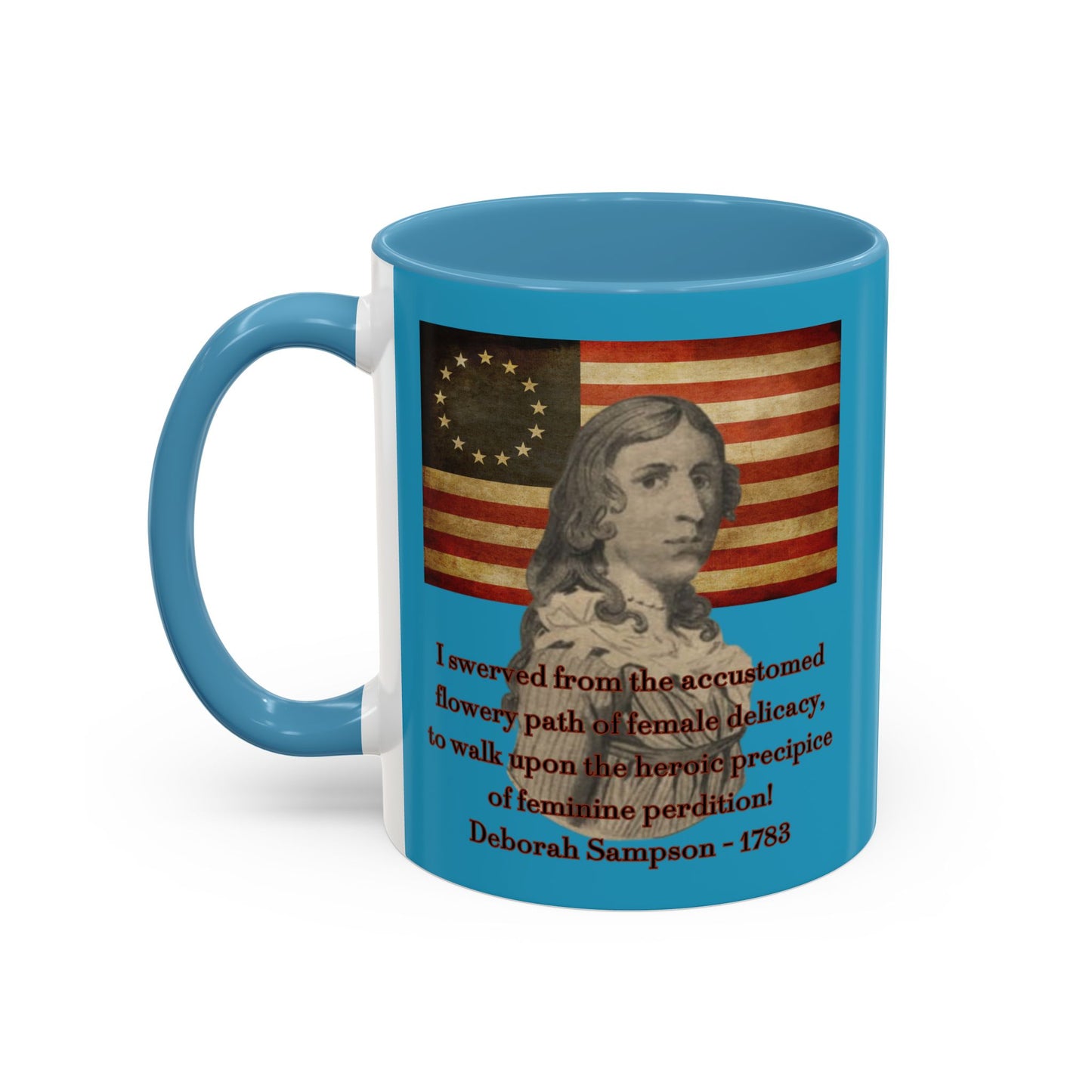 Deborah Sampson, America's Mulan Turquoise Accent Mug by theGreenDragonTavern.shop
