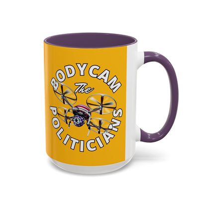 Bodycam the Politicians Drone Yellow Accent Mug by theGreenDragonTavern.shop