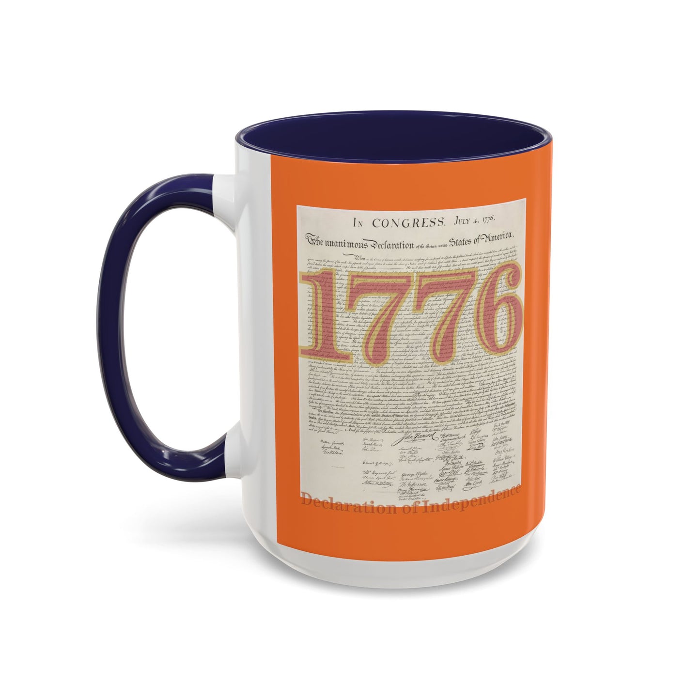 Declaration of Independence Orange Accent Mug by theGreenDragonTavern.shop