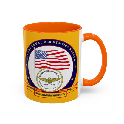 DeLand Naval Air Station Museum Yellow Accent Mug by theGreenDragonTavern.shop