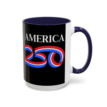 America 250 Black Accent Mug by theGreenDragonTavern.shop