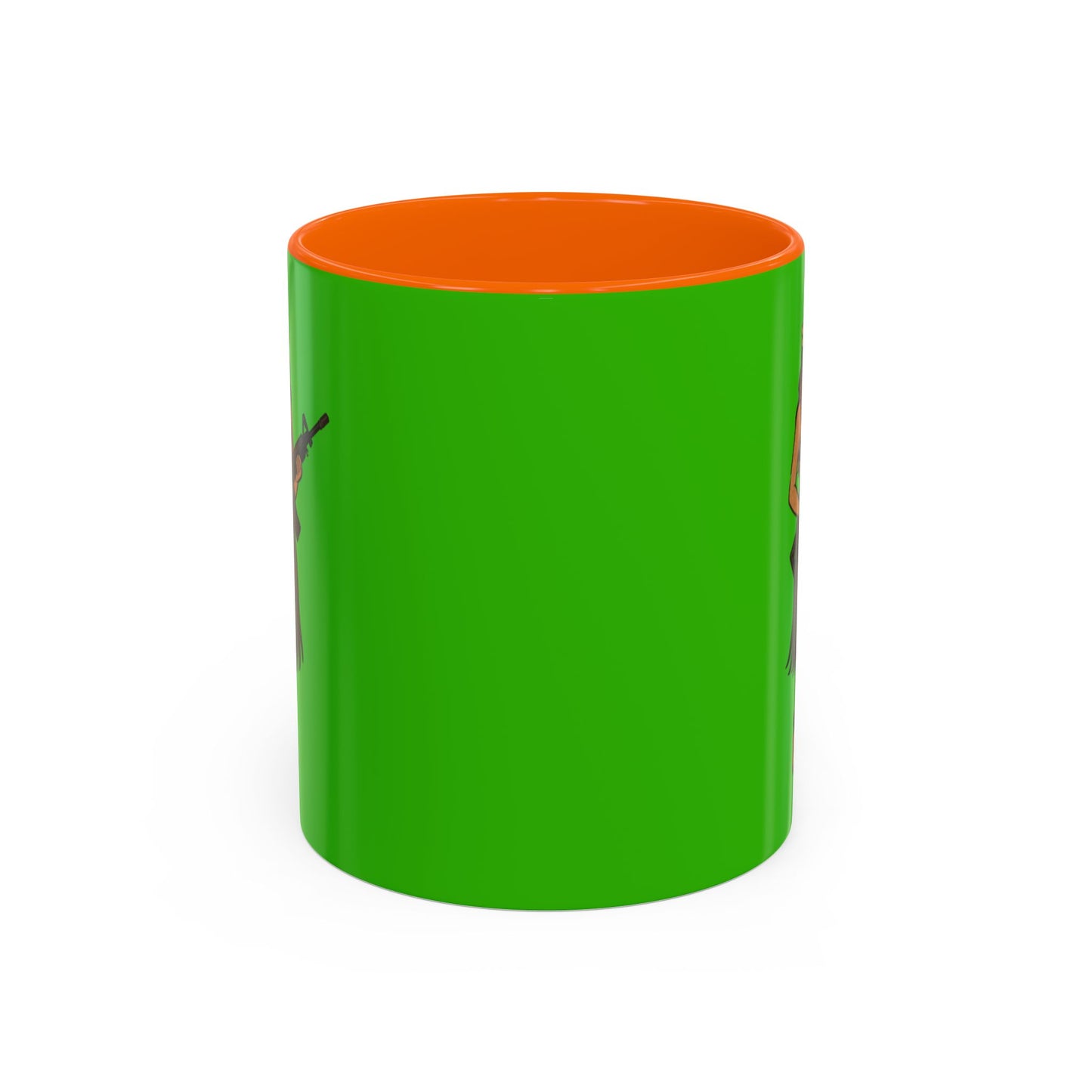 Hula Girl Packin' Heat Light Green Accent Mug by theGreenDragonTavern.shop