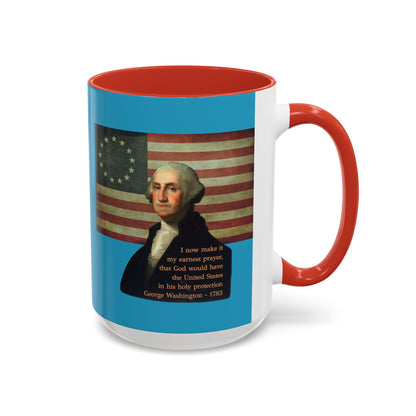 Washington's Earnest Prayer Turquoise Accent Mug by theGreenDragonTavern.shop