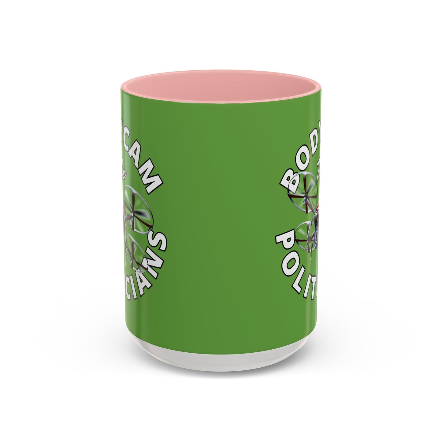Bodycam the Politicians Drone Green Accent Mug by theGreenDragonTavern.shop
