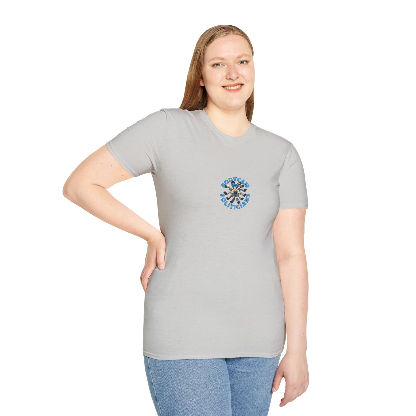 2-sided, Bodycam the Politicians Cameras Light colors Unisex T-Shirt by theGreenDragonTavern.shop