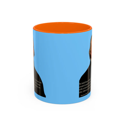 We hold these truths to be self-evident Light Blue Accent Mug by theGreenDragonTavern.shop