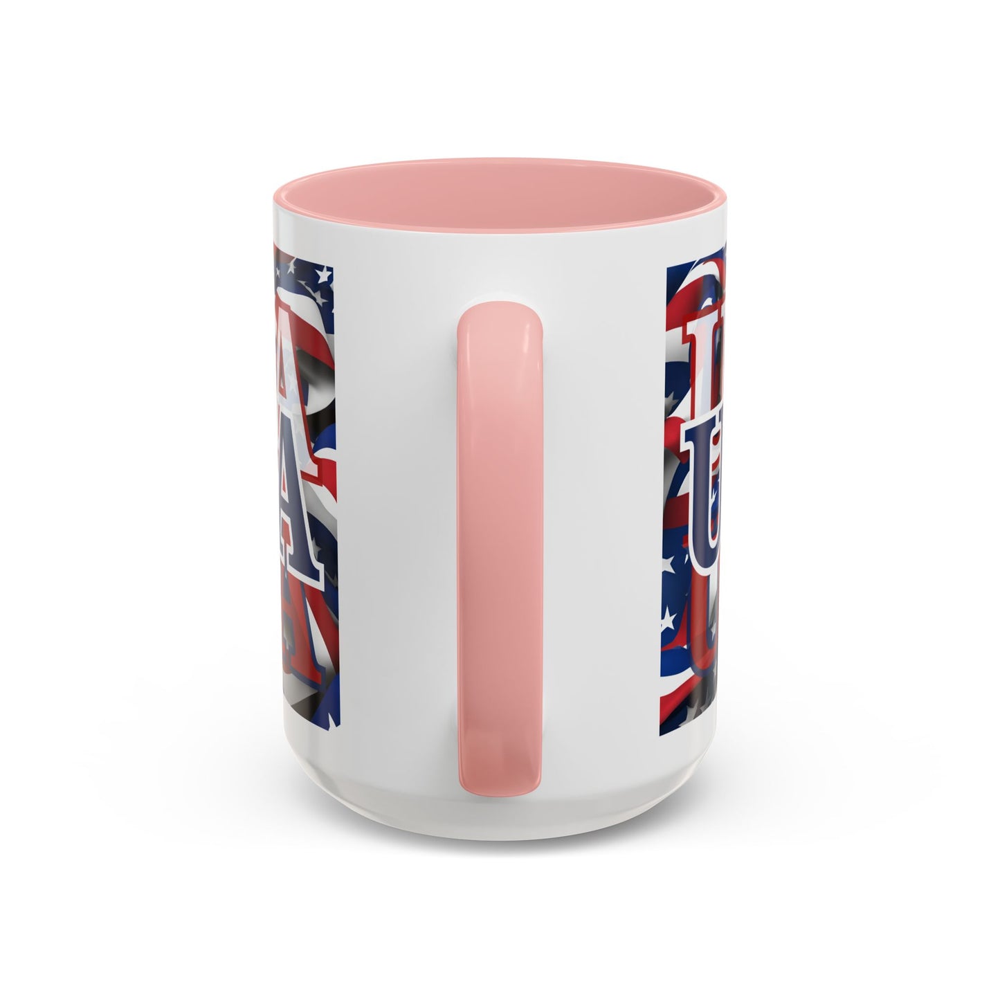 USA Blue font Center Patriot White Accent Mug by theGreenDragonTavern.shop