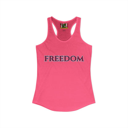 Freedom, Red font Woman's Racerback Tank Top by theGreenDragonTavern.shop