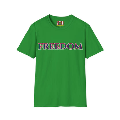 Freedom, Blue font, Dark colors Unisex T-Shirt by theGreenDragonTavern.shop