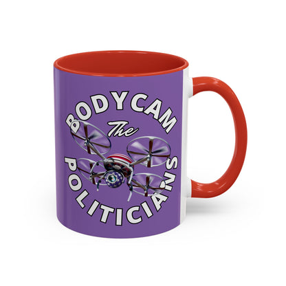 Bodycam the Politicians Drone Light Purple Accent Mug by theGreenDragonTavern.shop