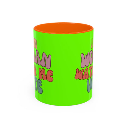 I Am Woman Watch Me Vote Light Green Accent Mug by theGreenDragonTavern.shop