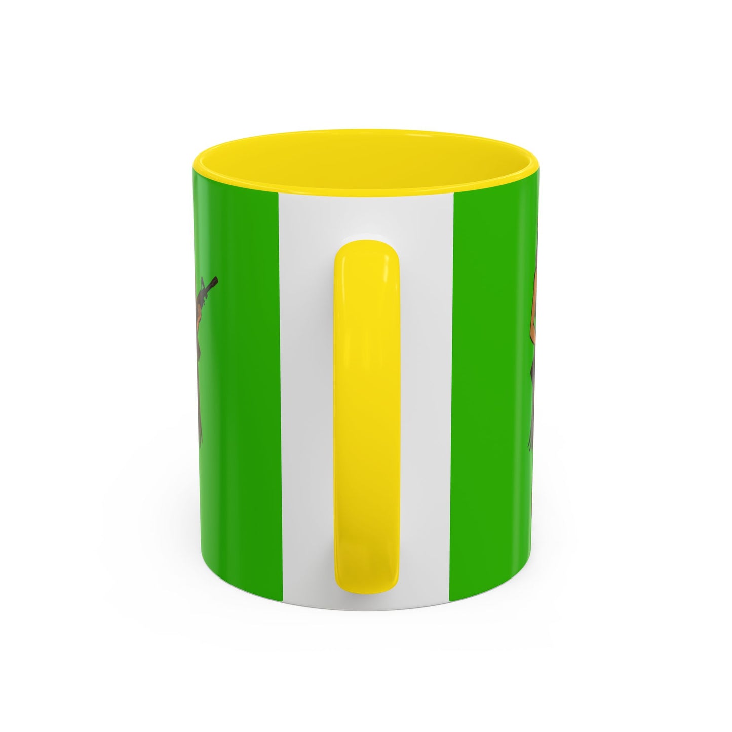 Hula Girl Packin' Heat Light Green Accent Mug by theGreenDragonTavern.shop