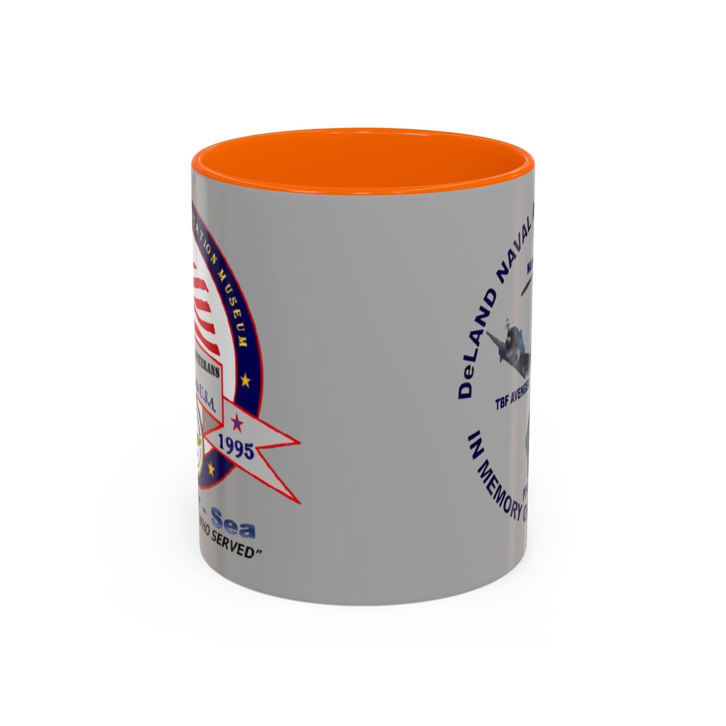 DNASM 2-sided, Founding & Student Art Light Grey Accent Mug by theGreenDragonTavern.shop