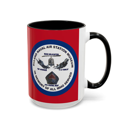 DNASM 2-sided, Founding & Student Art w/Navy Ring Red Accent Mug by theGreenDragonTavern.shop