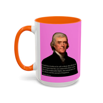 We hold these truths to be self-evident Pink Accent Mug by theGreenDragonTavern.shop