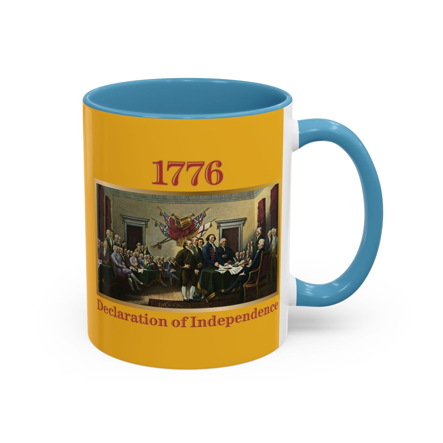 Declaration of Independence Yellow Accent Mug by theGreenDragonTavern.shop