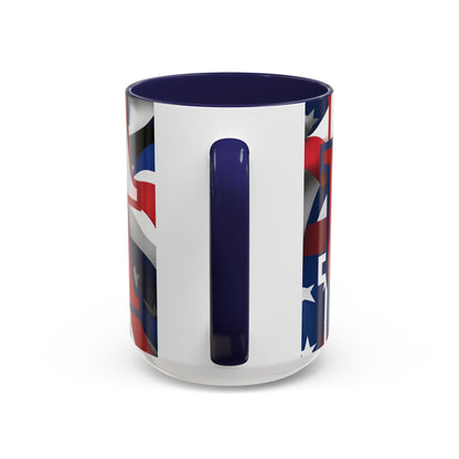 USA! USA! USA Red font Patriot Red Accent Mug by theGreenDragonTavern.shop