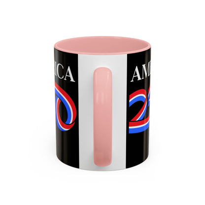 America 250 Black Accent Mug by theGreenDragonTavern.shop