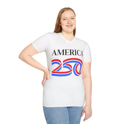 America 250 Black font, Light colors, Unisex T-Shirt by theGreenDragonTavern.shop