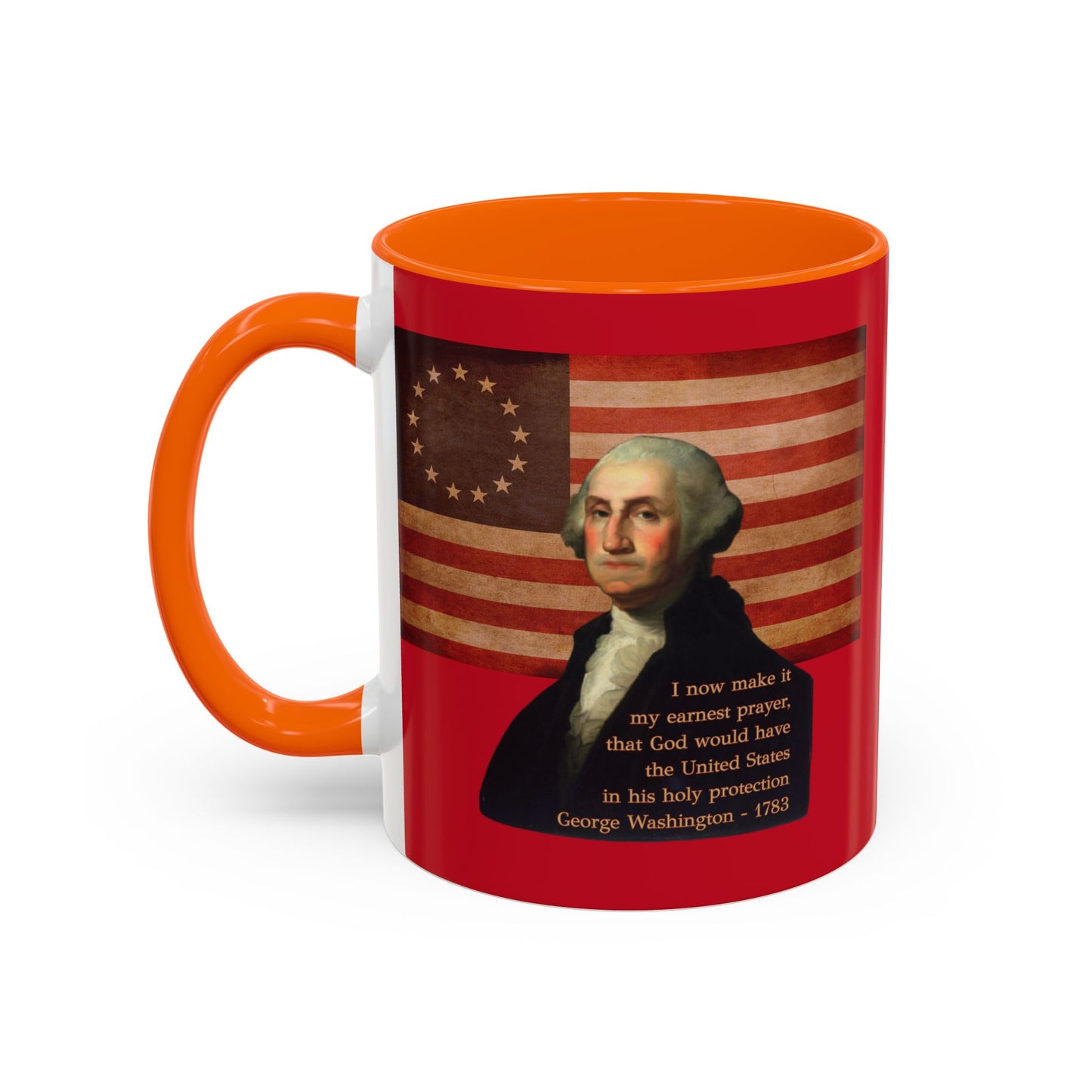 Washington's Earnest Prayer Red Accent Mug by theGreenDragonTavern.shop