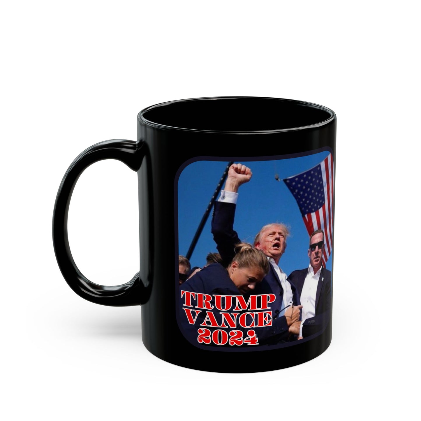 Trump and Vance 2024 Black Mug by theGreenDragonTavern.shop