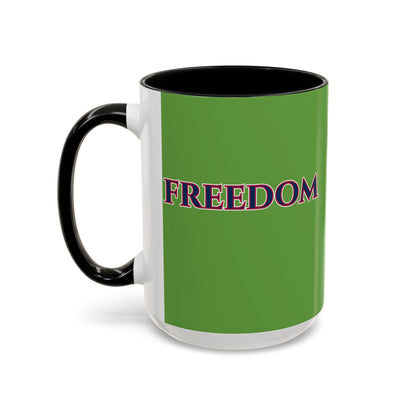 Freedom, Green Accent Mug by theGreenDragonTavern.shop