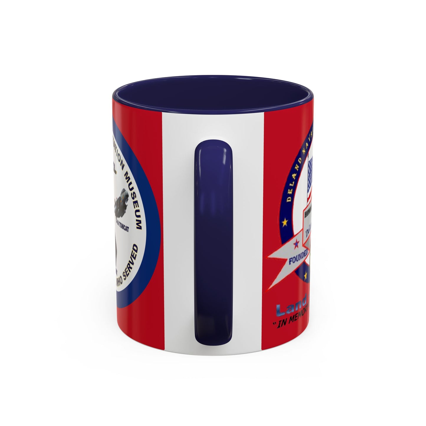 DNASM 2-sided, Founding & Student Art w/Navy Ring Red Accent Mug by theGreenDragonTavern.shop