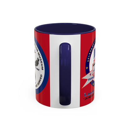 DNASM 2-sided, Founding & Student Art w/Navy Ring Red Accent Mug by theGreenDragonTavern.shop