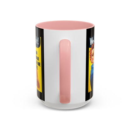 I Am Woman Watch Me Vote Rosie Black Accent Mug by theGreenDragonTavern.shop