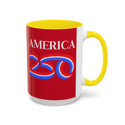 America 250 Red Accent Mug by theGreenDragonTavern.shop