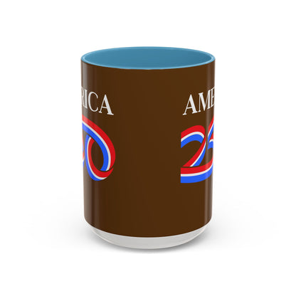 America 250 Brown Accent Mug by theGreenDragonTavern.shop