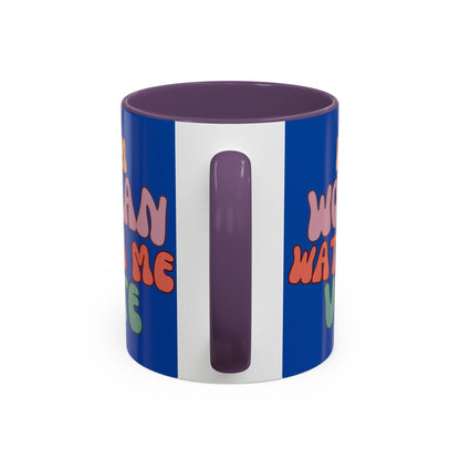 I Am Woman Watch Me Vote Dark Blue Accent Mug by theGreenDragonTavern.shop