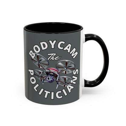 Bodycam the Politicians Drone Grey Accent Mug by theGreenDragonTavern.shop