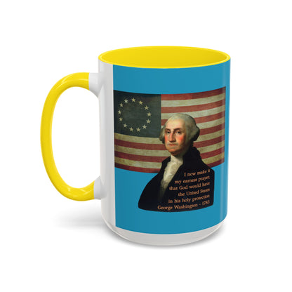 Washington's Earnest Prayer Turquoise Accent Mug by theGreenDragonTavern.shop