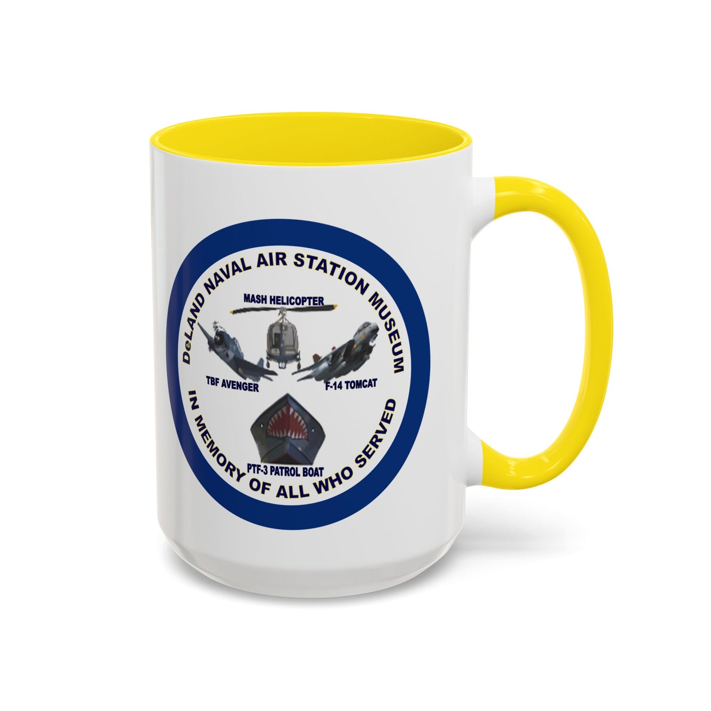 DNASM Student Art Navy Frame White Accent Mug by theGreenDragonTavern.shop