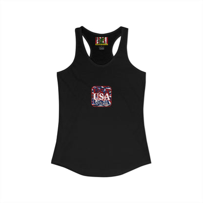 2-sided, Red WHITE and Blue USA Patriot Women's Racerback Tank Top by theGreenDragonTavern.shop