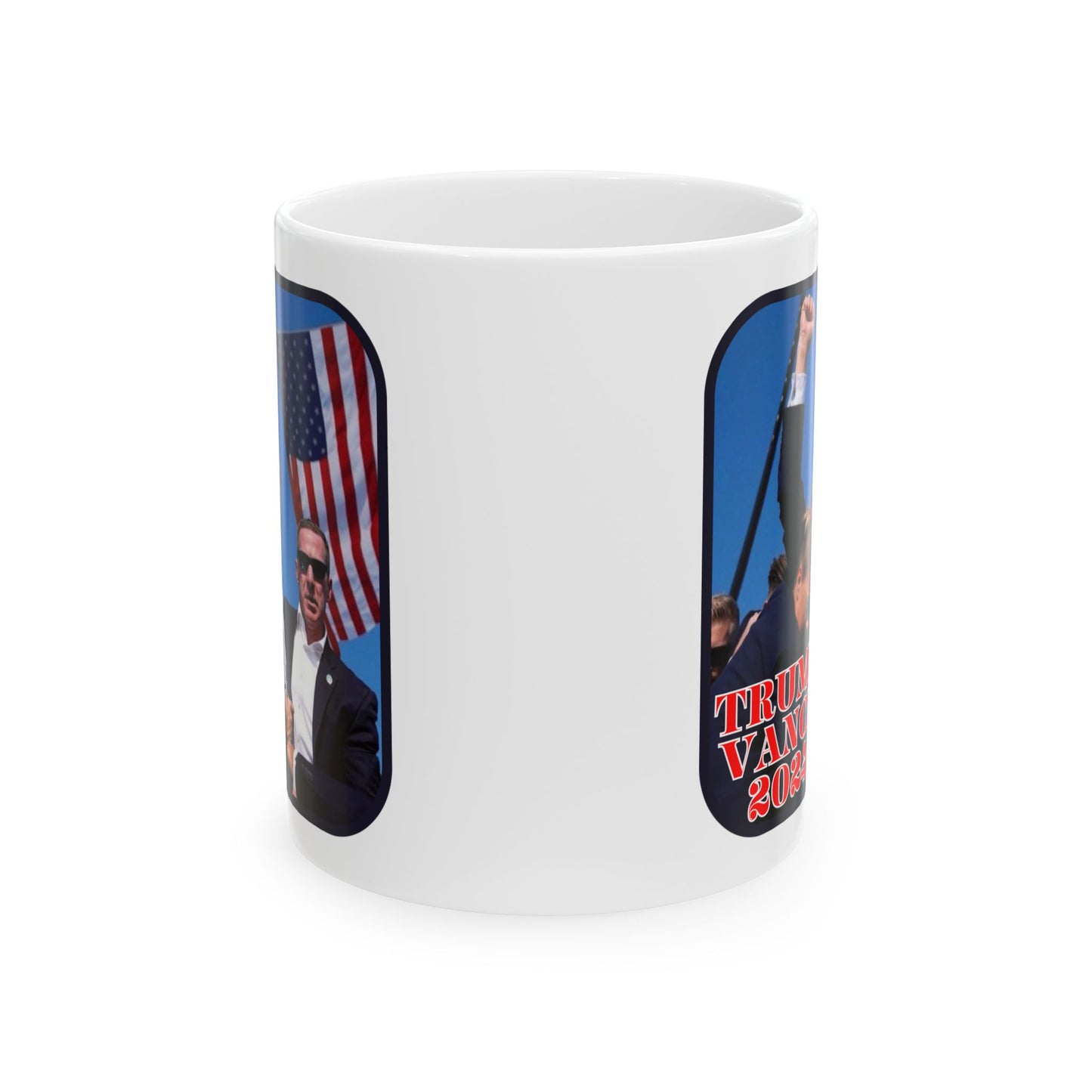 Trump and Vance 2024 White Mug by theGreenDragonTavern.shop