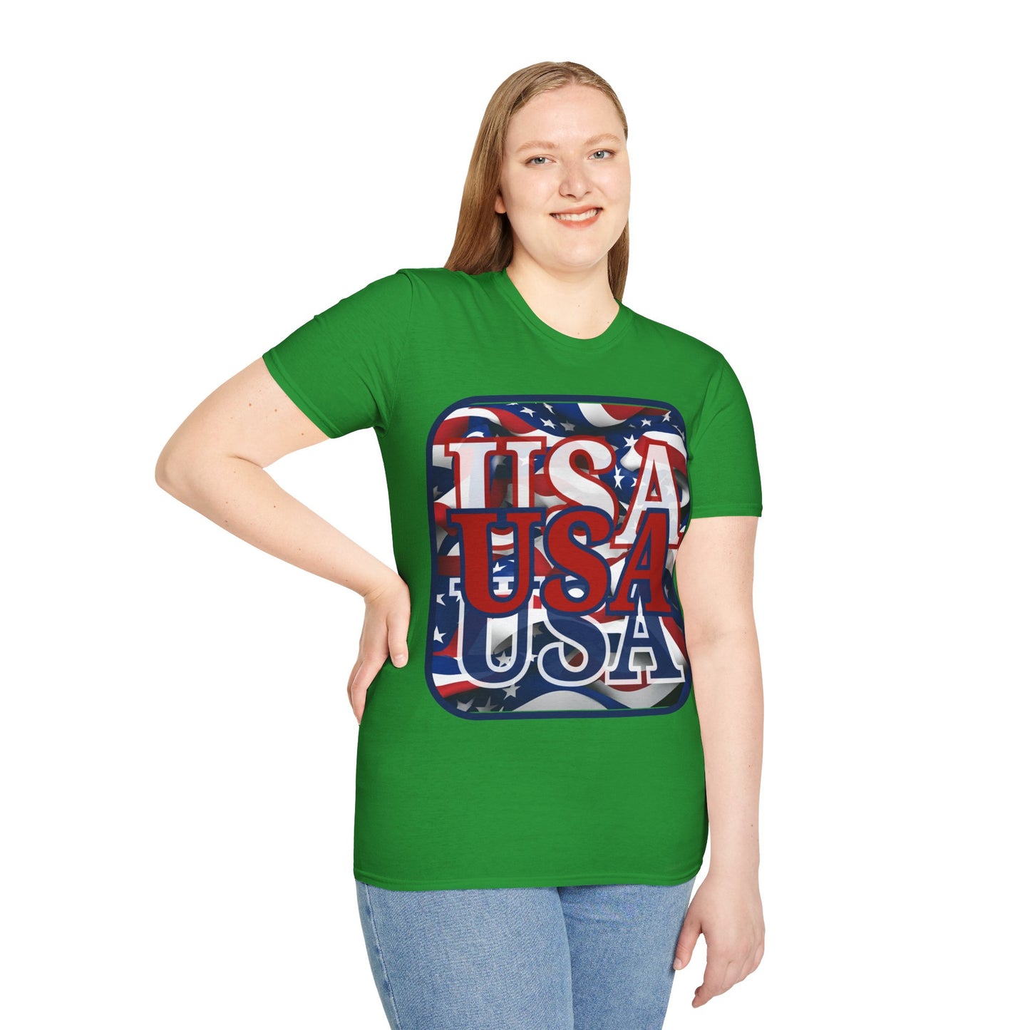 RED White and Blue USA Patriot Dark colors Unisex T-Shirt by theGreenDragonTavern.shop