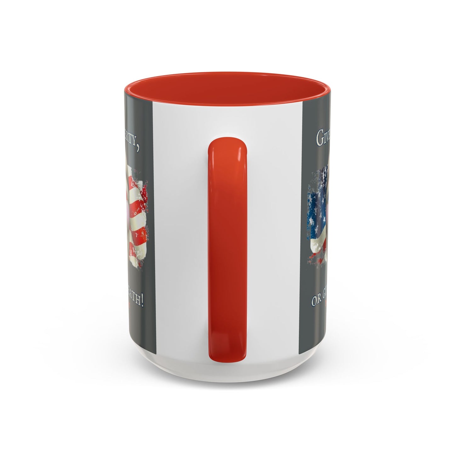 Vendetta, "Give me liberty, or give me death!" Grey Accent Mug by theGreenDragonTavern.shop