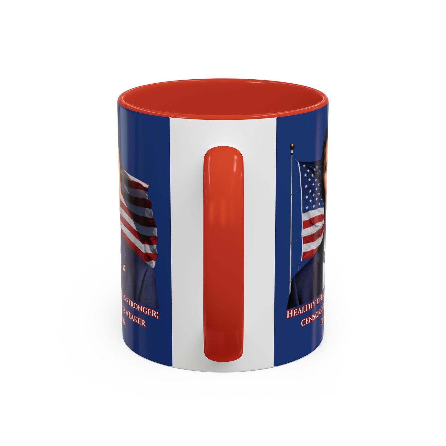 Charlie Kirk, Healthy Debate Blue Accent Mug by theGreenDragonTavern.shop