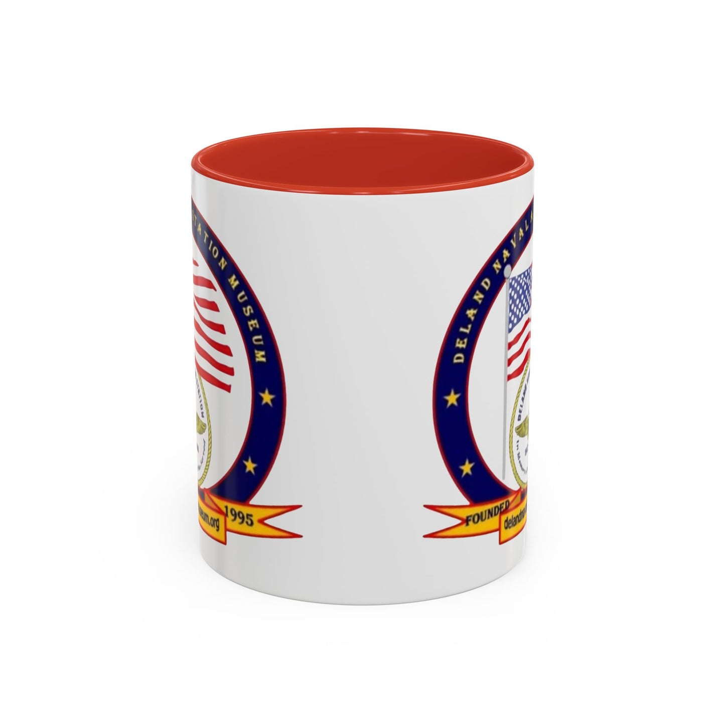 DeLand Naval Air Station Museum White Accent Mug by theGreenDragonTavern.shop