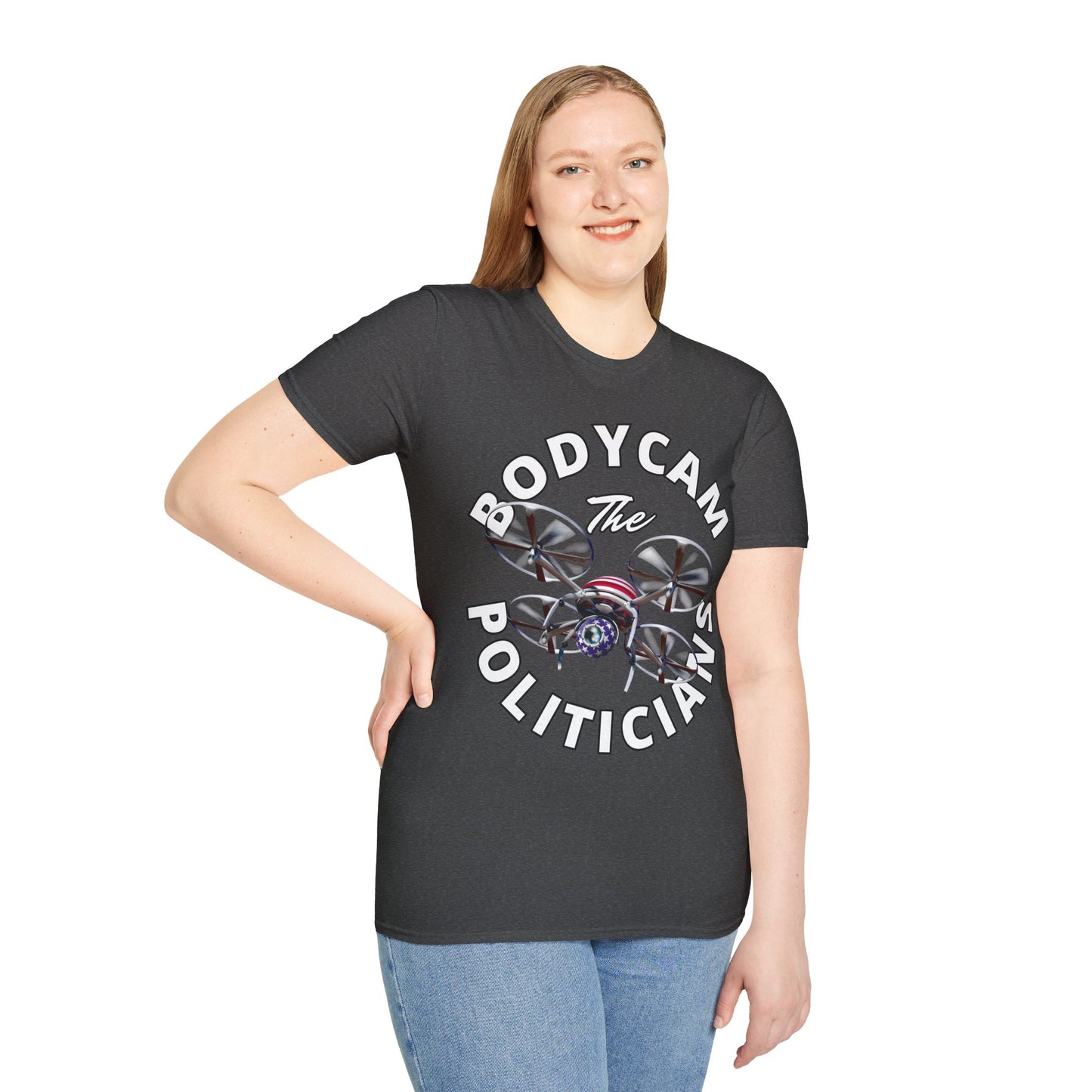 Bodycam the Politicians Drone Dark colors Unisex T-Shirt by theGreenDragonTavern.shop
