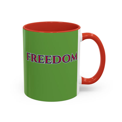 Freedom, Green Accent Mug by theGreenDragonTavern.shop