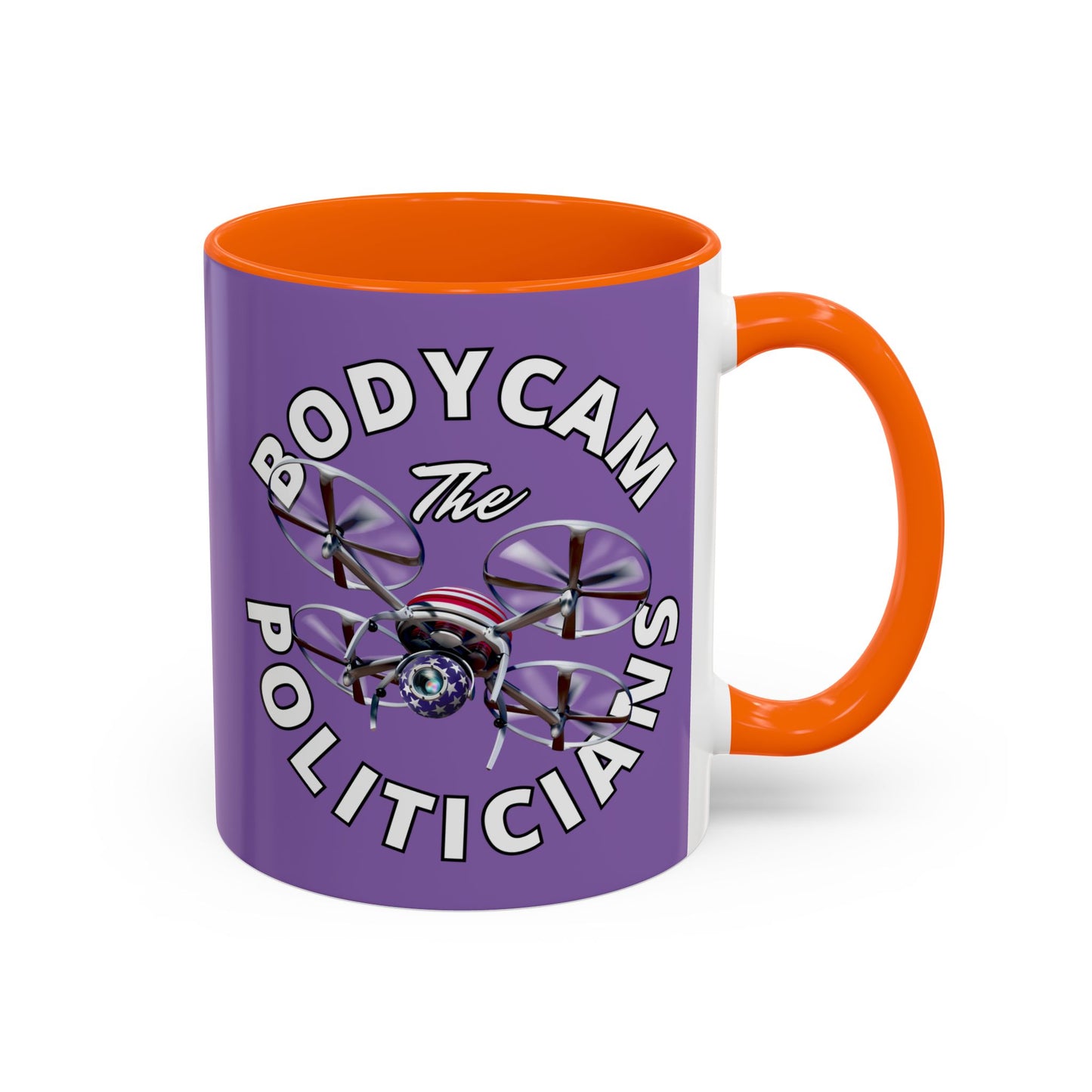 Bodycam the Politicians Drone Light Purple Accent Mug by theGreenDragonTavern.shop