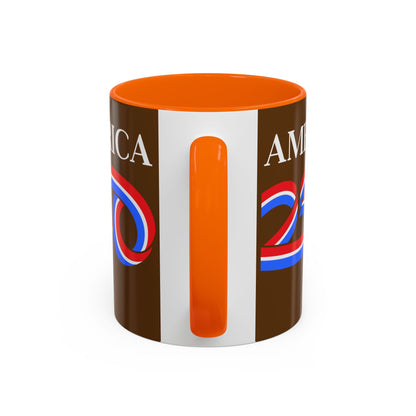 America 250 Brown Accent Mug by theGreenDragonTavern.shop