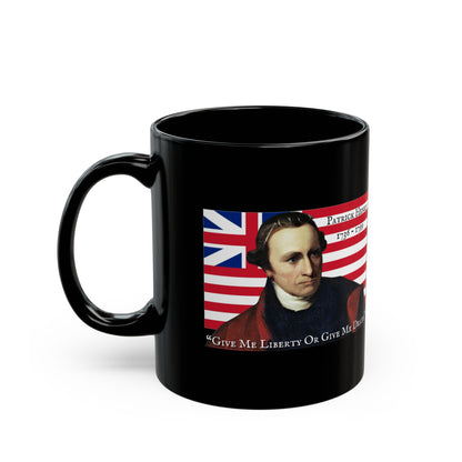Patrick Henry Black Mug by theGreenDragonTavern.shop