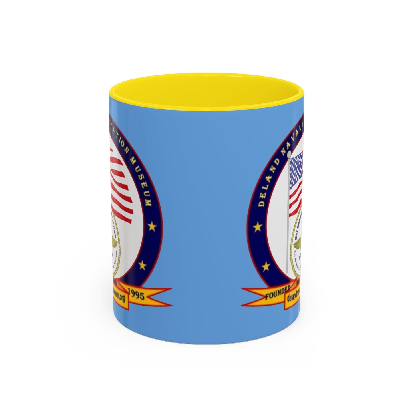 DeLand Naval Air Station Museum Light Blue Accent Mug by theGreenDragonTavern.shop